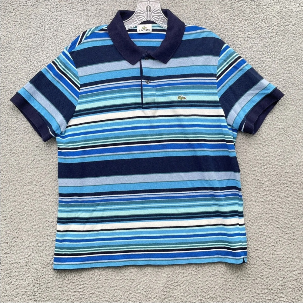Lacoste polo size 6 Blue stripes